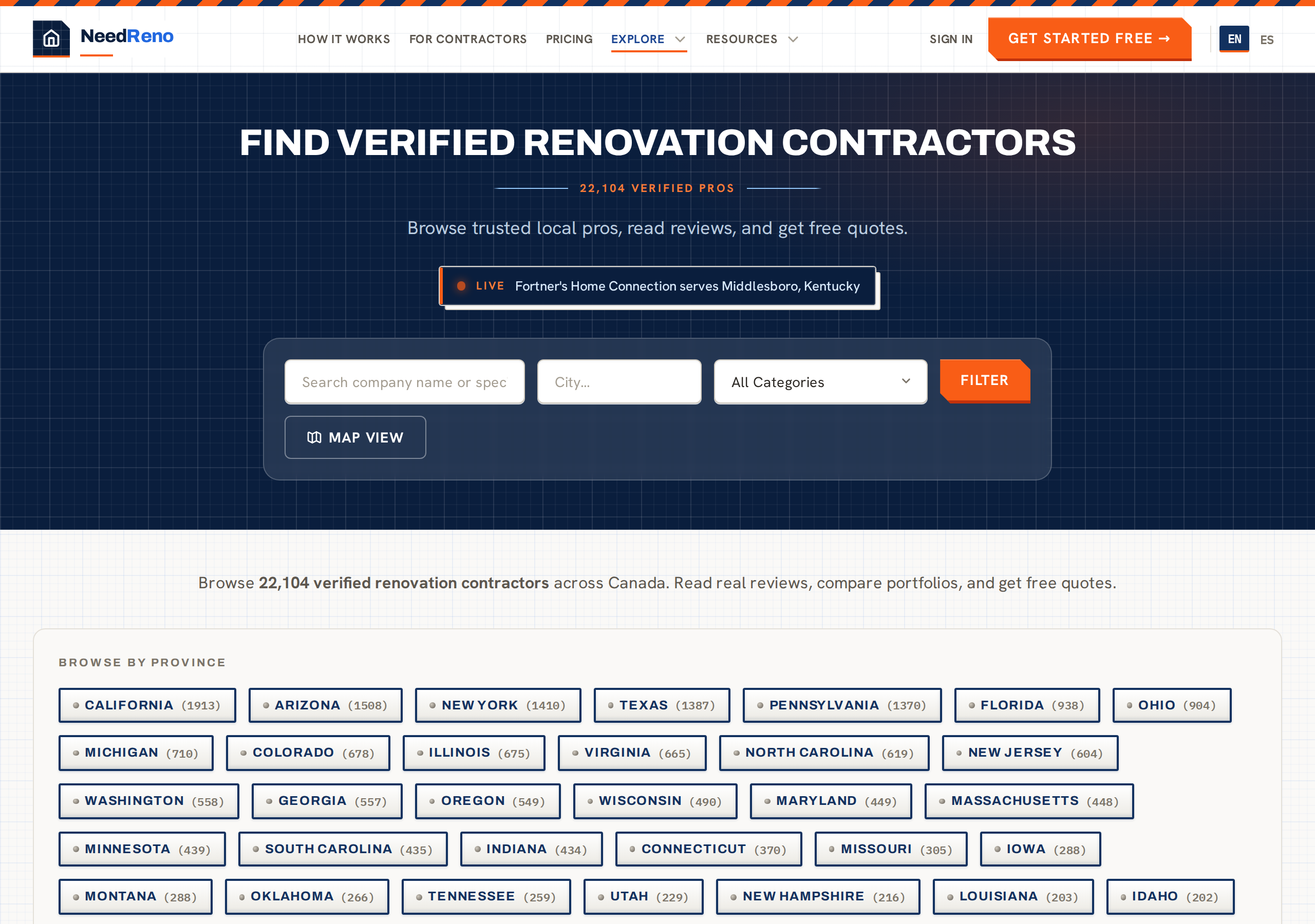 Browse a directory of verified renovation contractors